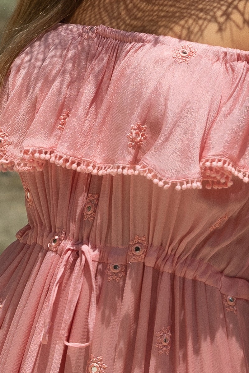 robe longue boheme rose KATE - Miss June