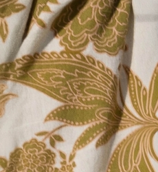 Blouse Demi - ecru - khaki paisley print - V-neckline - tied under the bust - short sleeves - Miss June Paris - 5