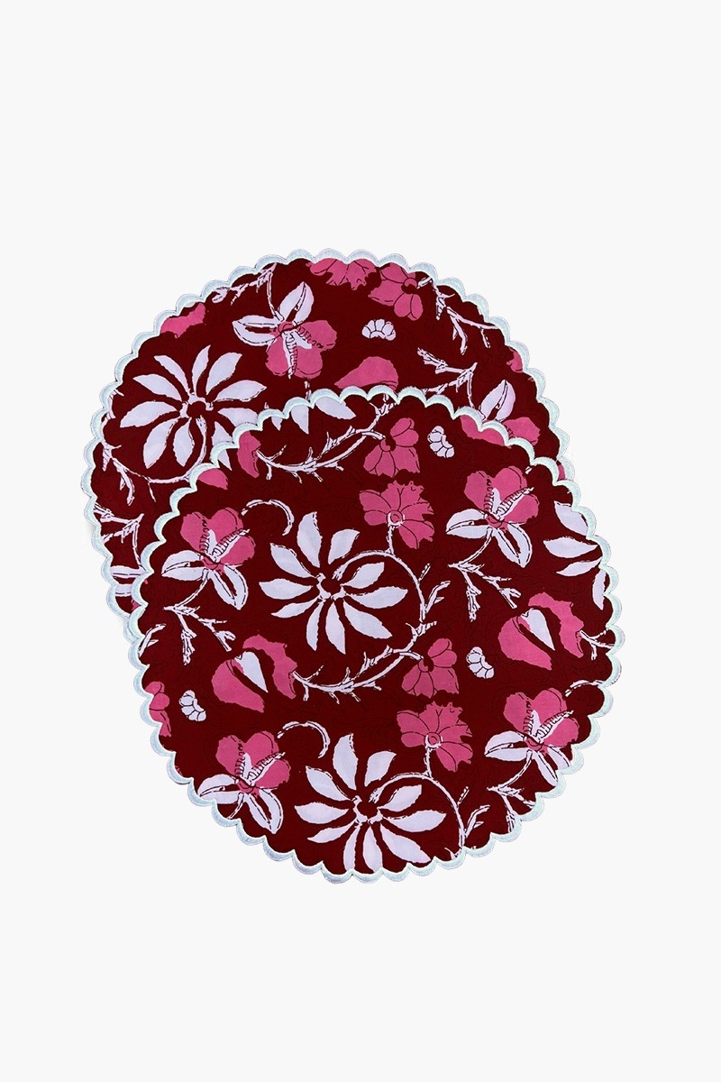 Set of 2 placemats Red Blossom