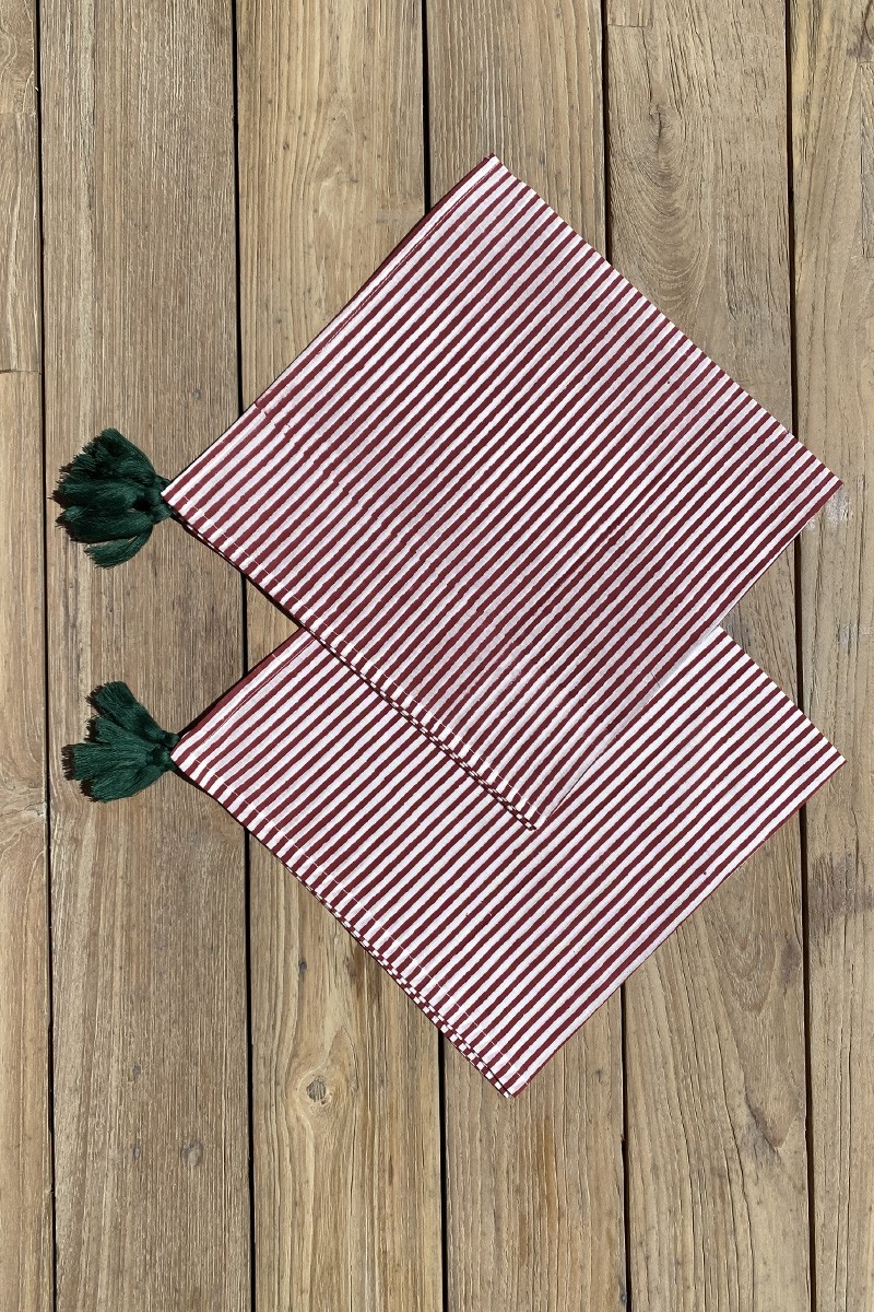 Servilleta Summer Stripes (Pack De 2) – algodón – estilo boho chic – Jardín Botánico – Miss June Paris – 4