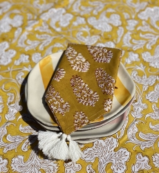 Guardanapos Misty Curry (Conjunto de 2) – 100% algodão – design floral boêmio – Jardim Botânico – Miss June Paris – 2